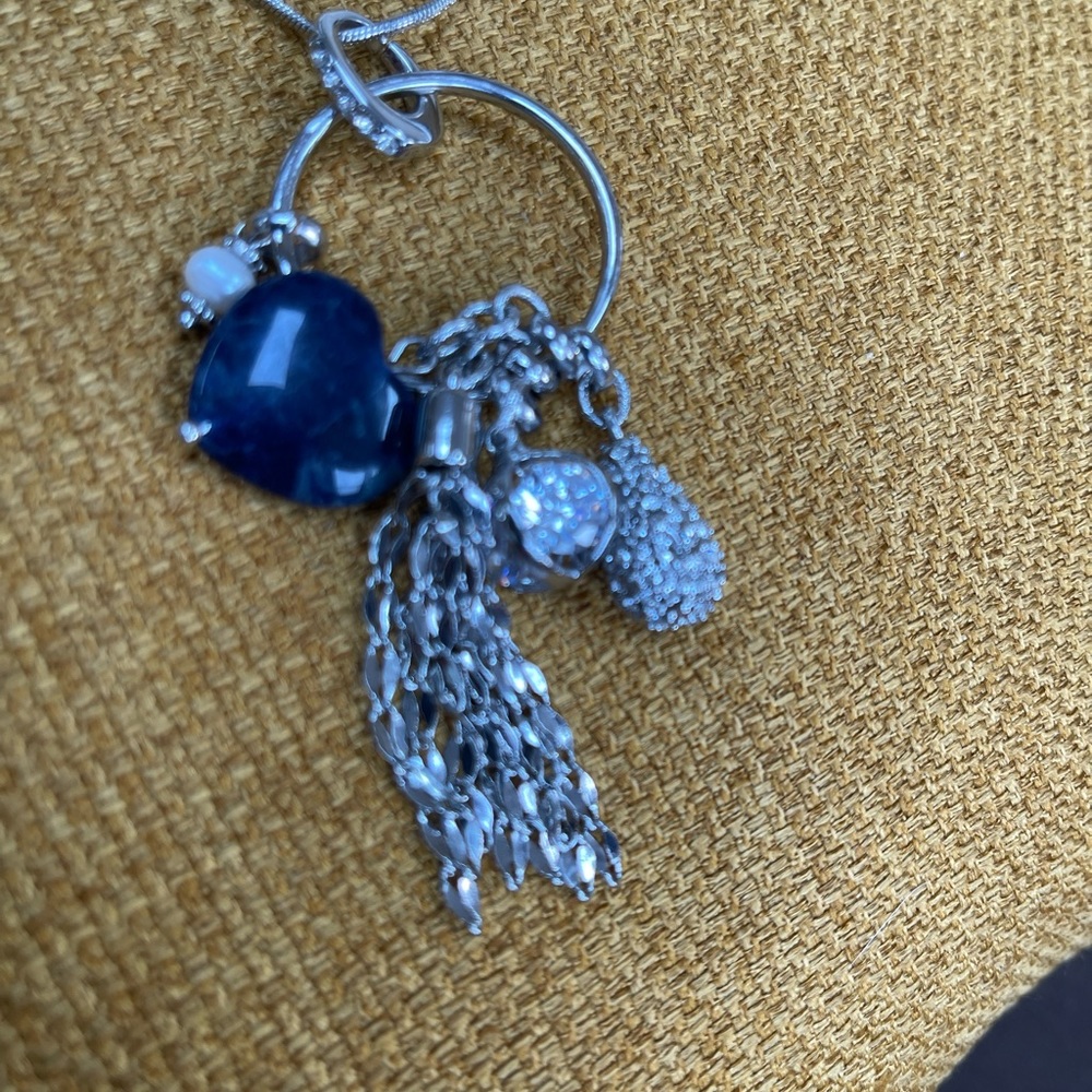 White House black market long elegant silver necklace.